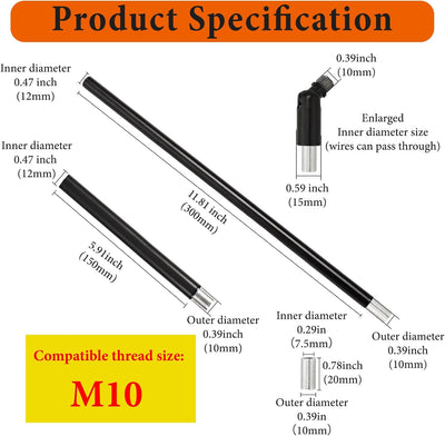 Kit varilla M10 6x12pulg adaptador techo luces