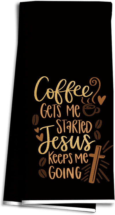 Toallas de cocina Christian Coffee y Jesus 16 x 24 pulgadas