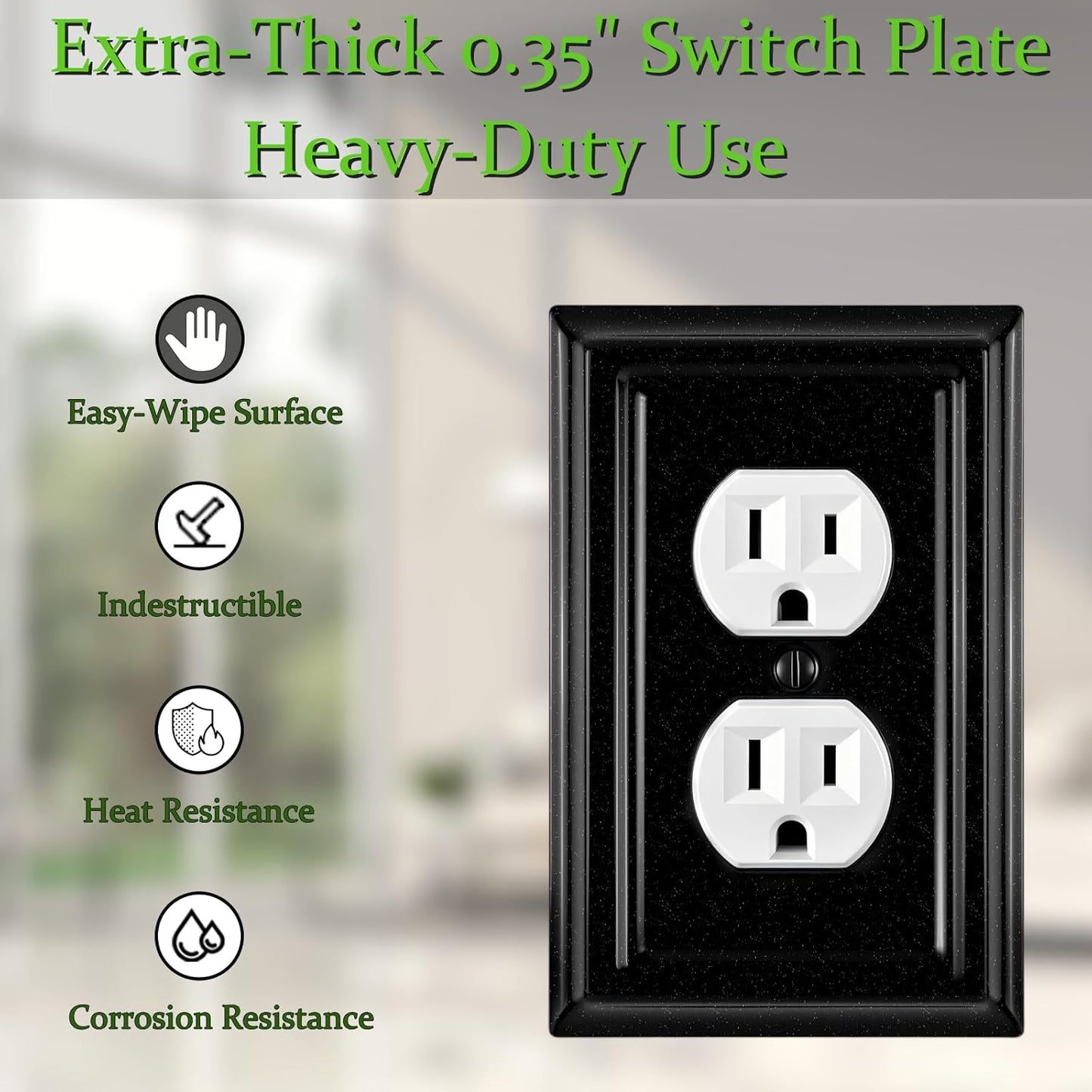 Cubierta enchufe metal placa interruptor 3.15x4.88pulg mediano