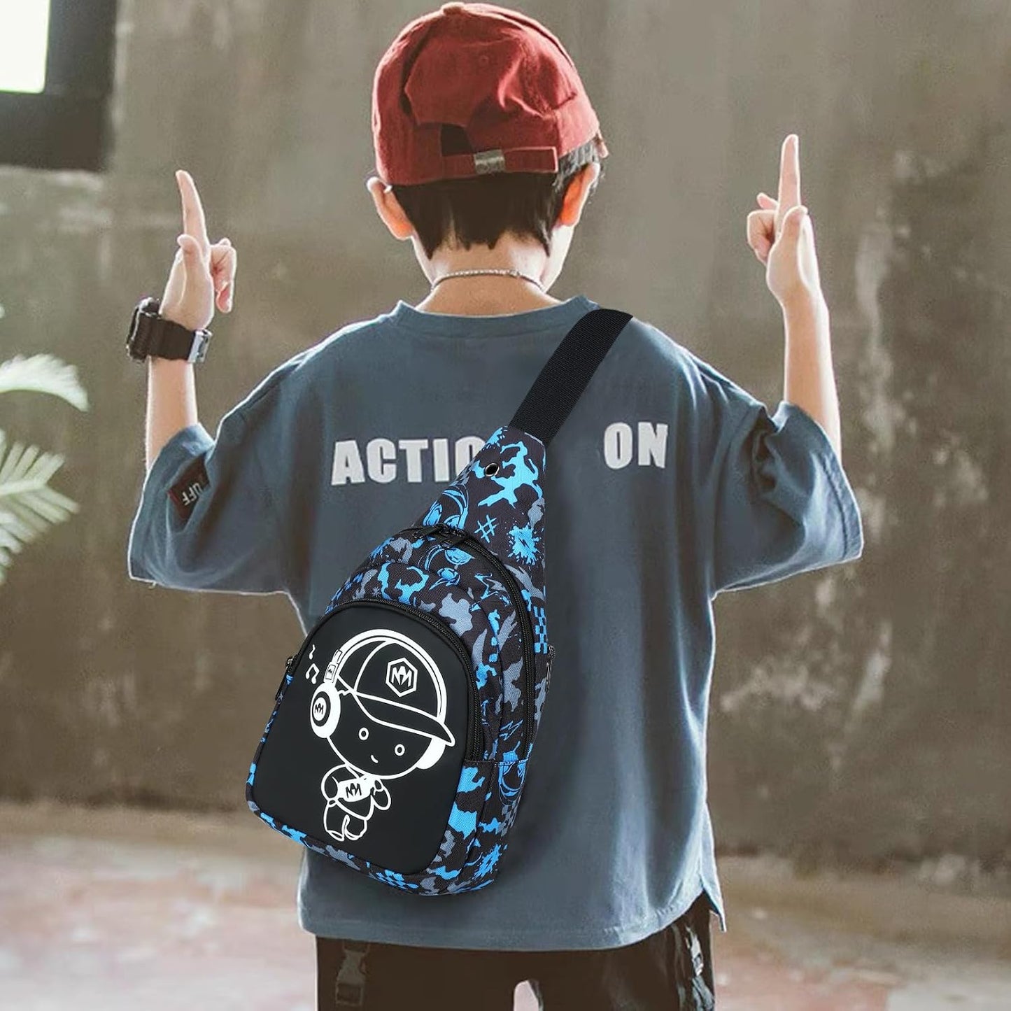 Bolsa bandolera camuflaje para niños