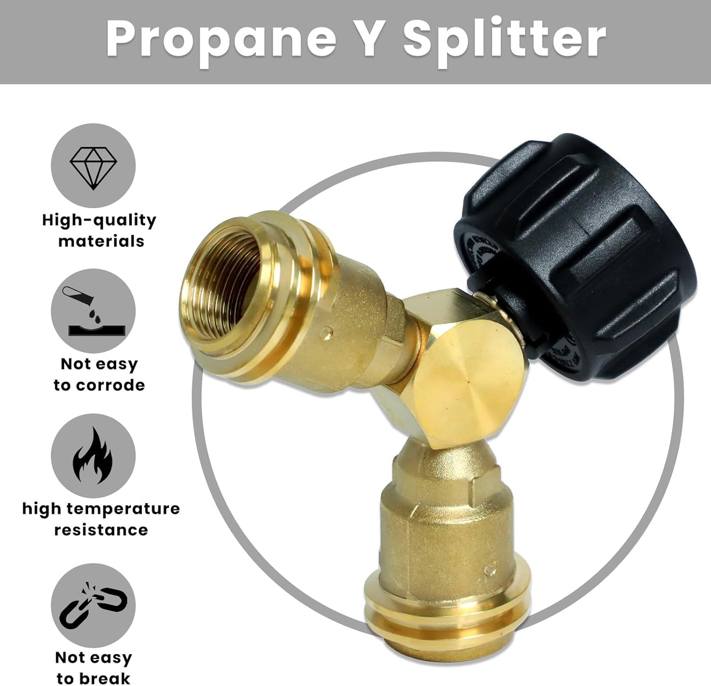 Adaptador propano en Y de latón para cilindro 20lb parrilla