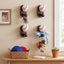 4 Ganchos Béisbol Retro 3D Madera Colgador Toalla