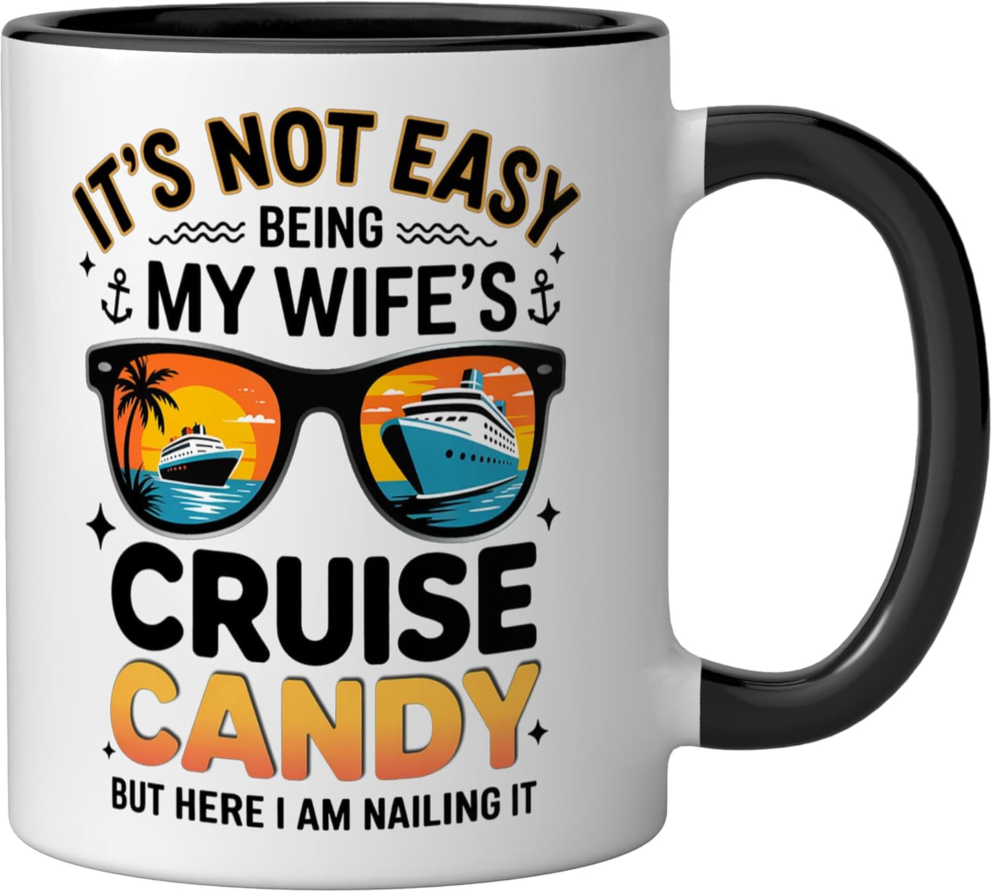 Taza cerámica humorística para esposo - Negro/Blanco