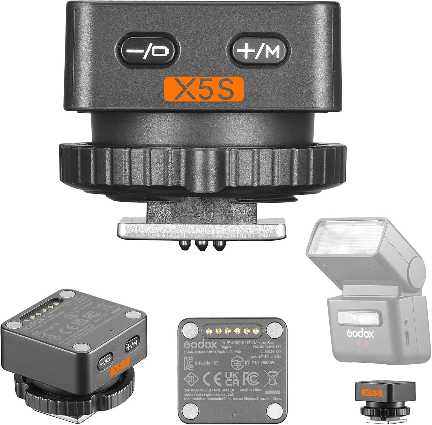 Disparador flash X5S TTL zapata magnética 2en1