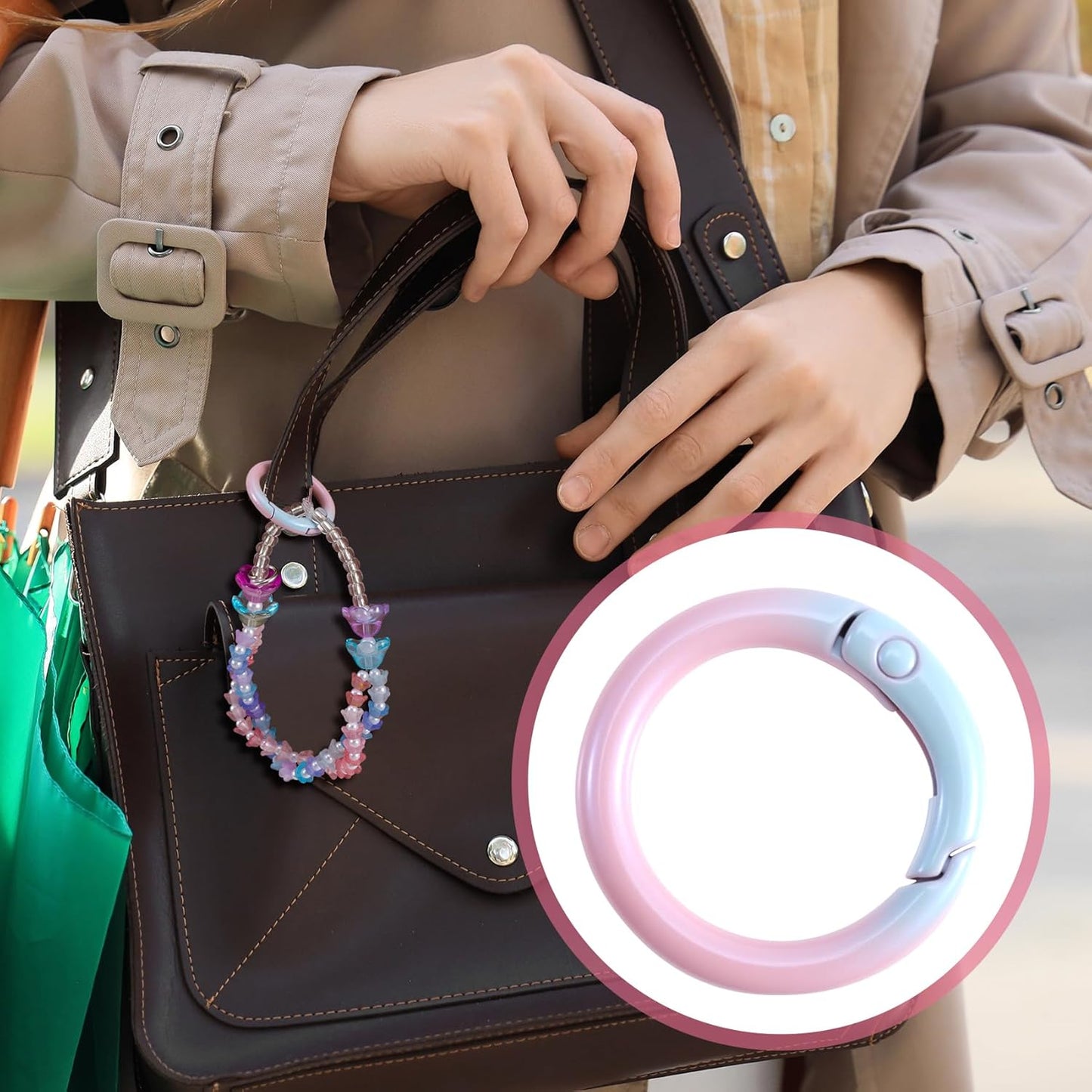 7 Clips Anillo Resorte Coloridos para Llaveros y Bolsos