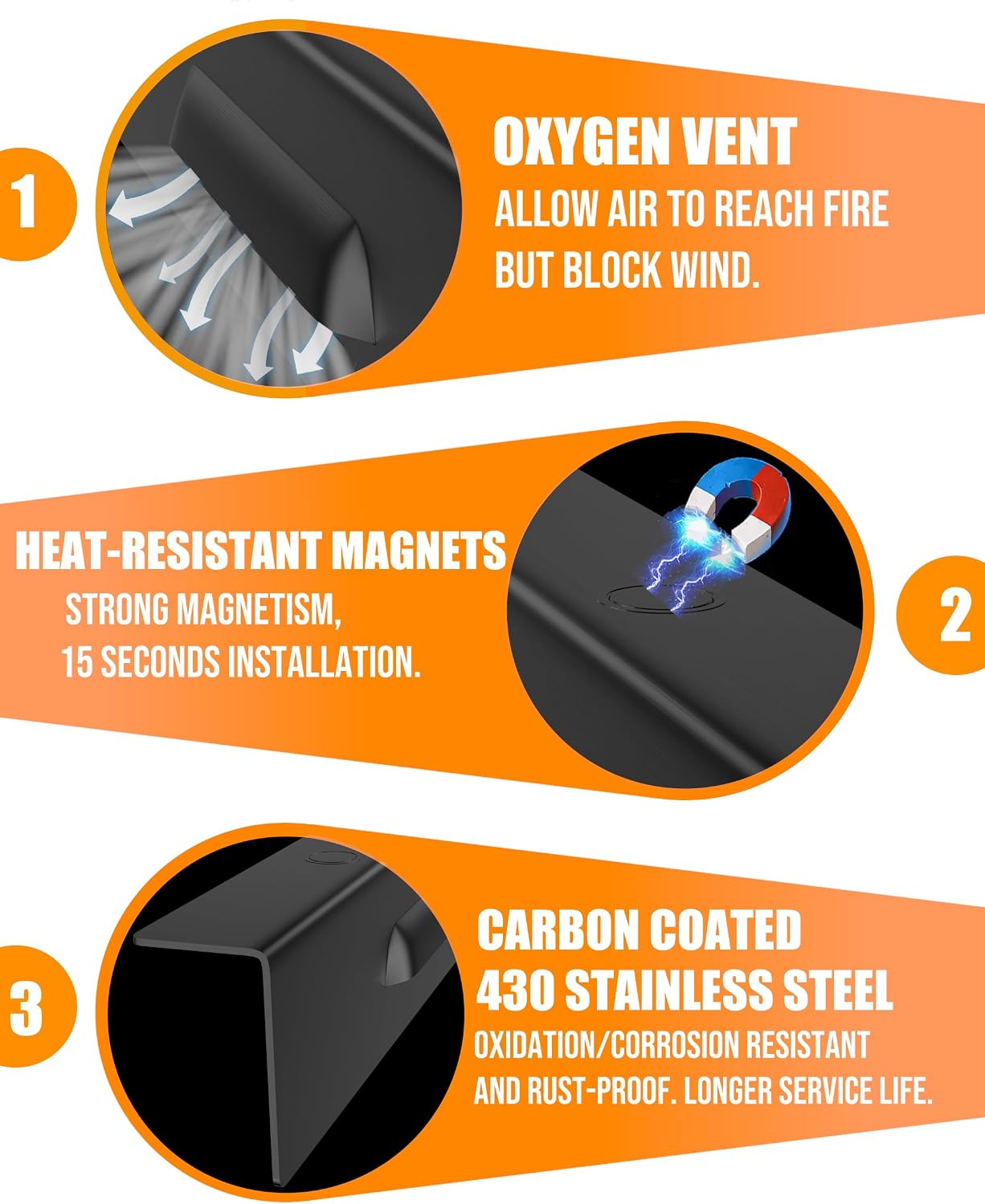 Protectores viento magnéticos para plancha Blackstone 36pulg acero
