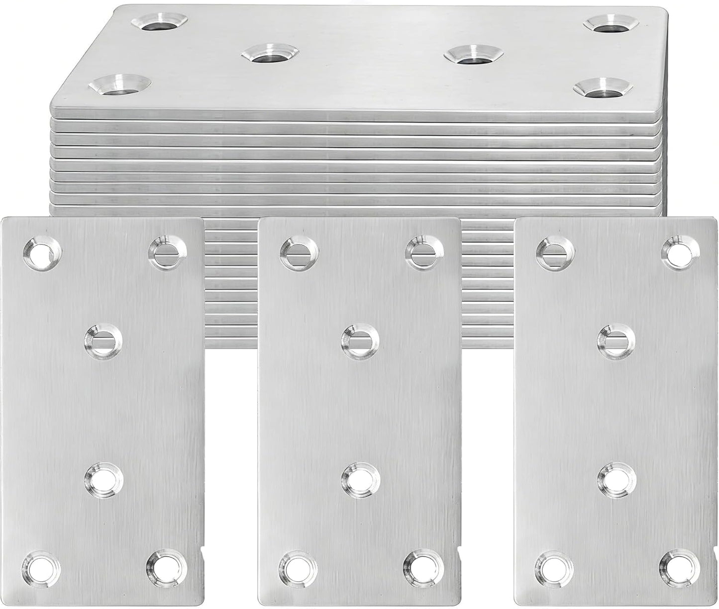 20 Pzas Soportes Plano Acero Inox para Muebles