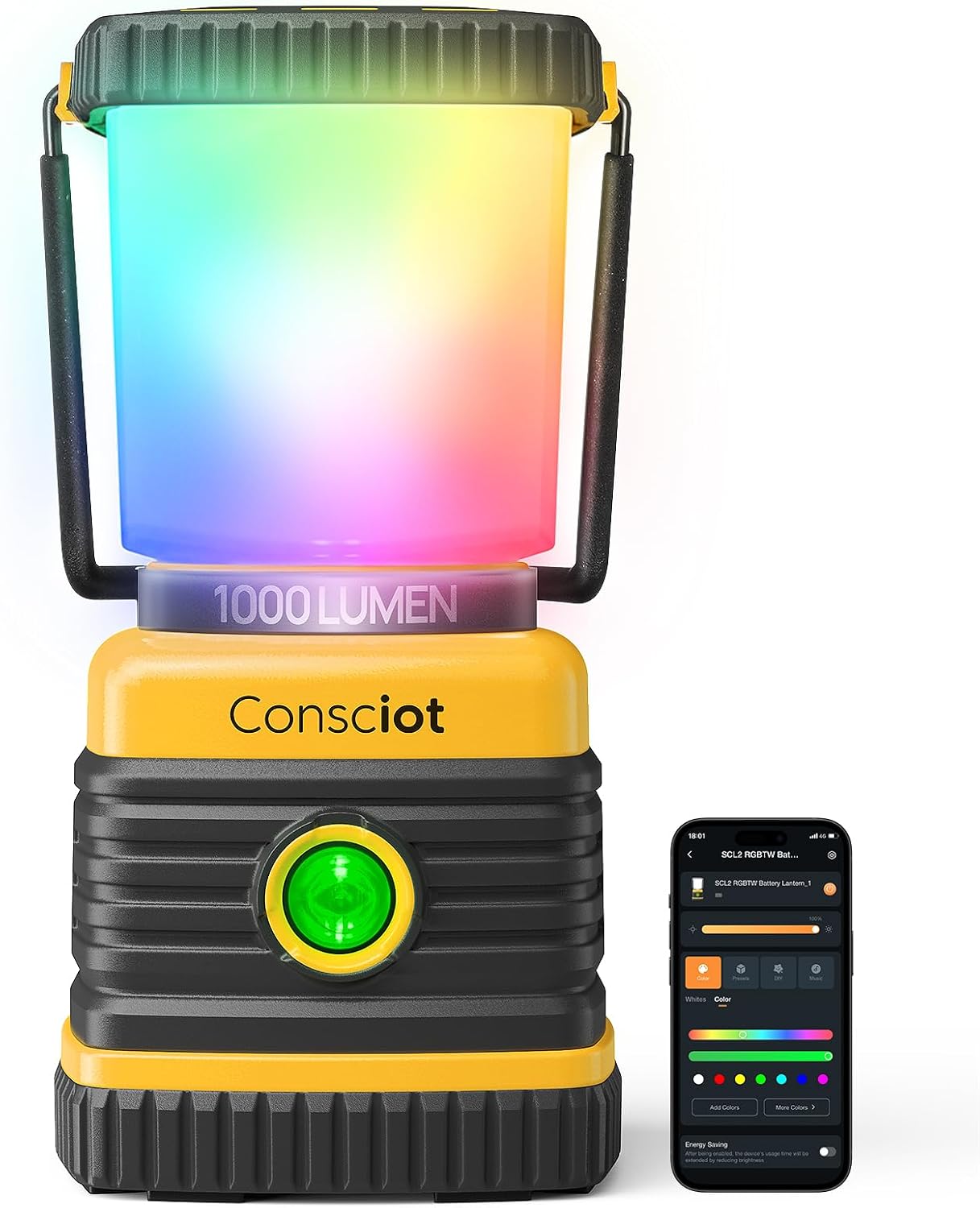 Linterna LED RGBTW app 1000lm blanco ajustable