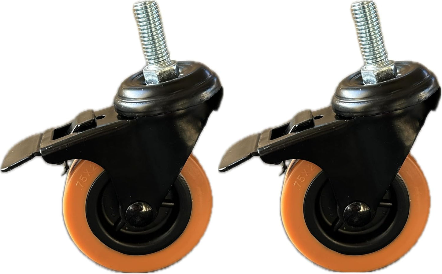 2 Ruedas Giratorias 3pulg con Freno para Parrillas Pellets