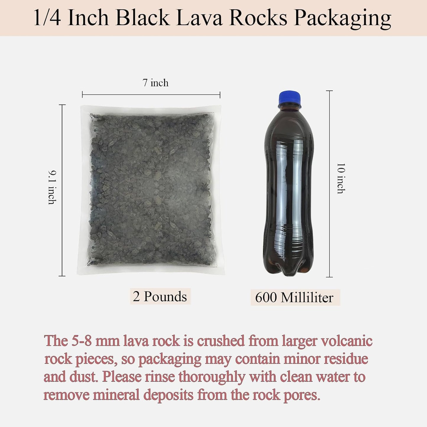Rocas lava negra 1/4pulg para suculentas y jardín
