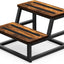 Taburete madera 2 escalones para cocina hogar baño
