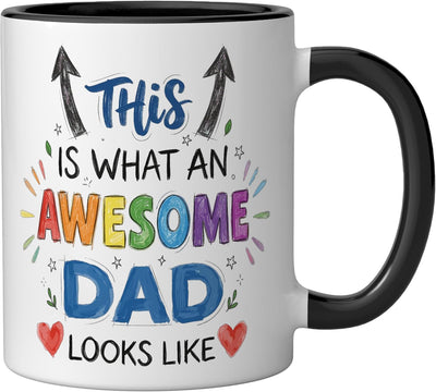 Taza cerámica para padre día del padre negro/blanco