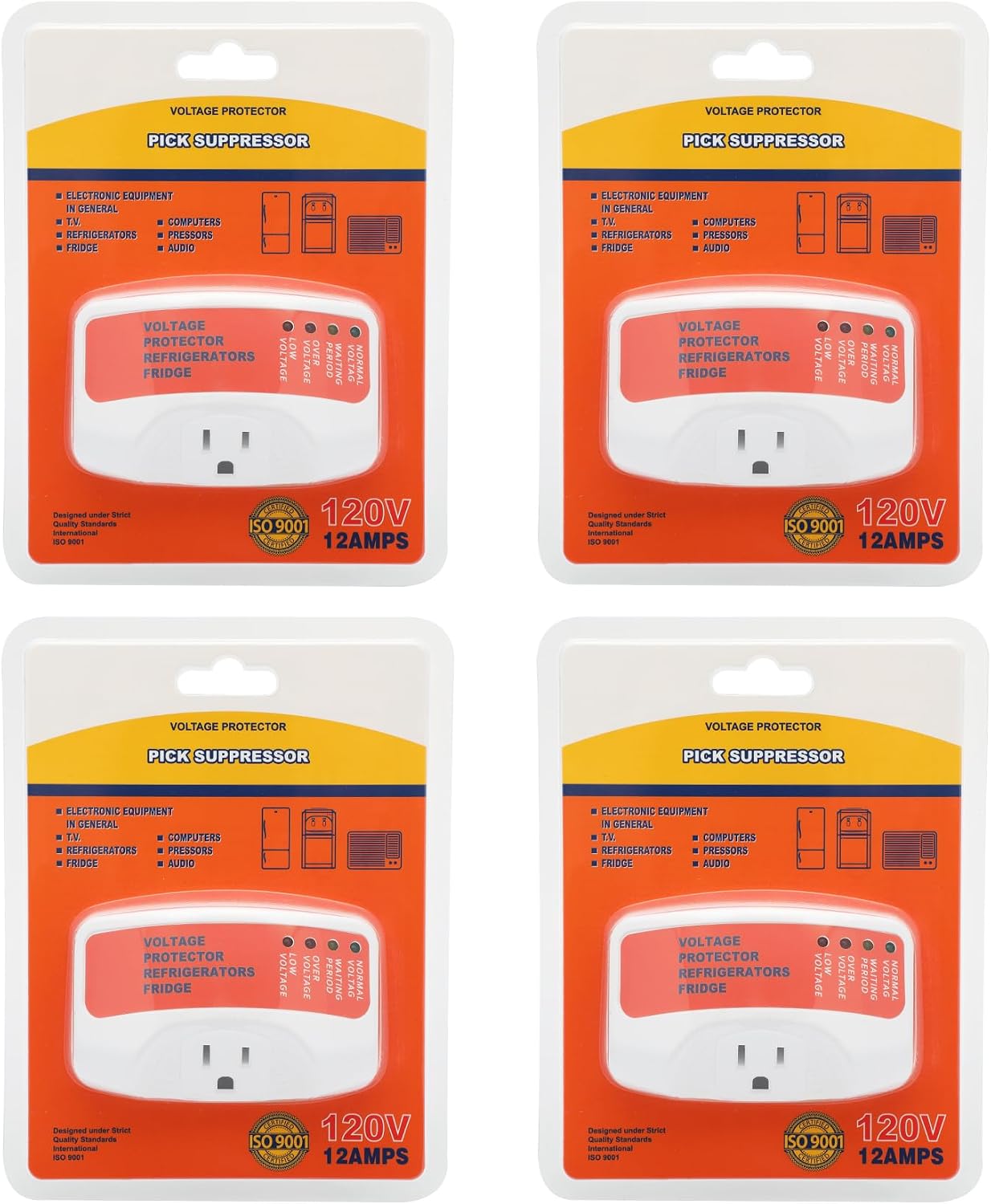 4 Protectores sobretensiones con LED para electrodomésticos