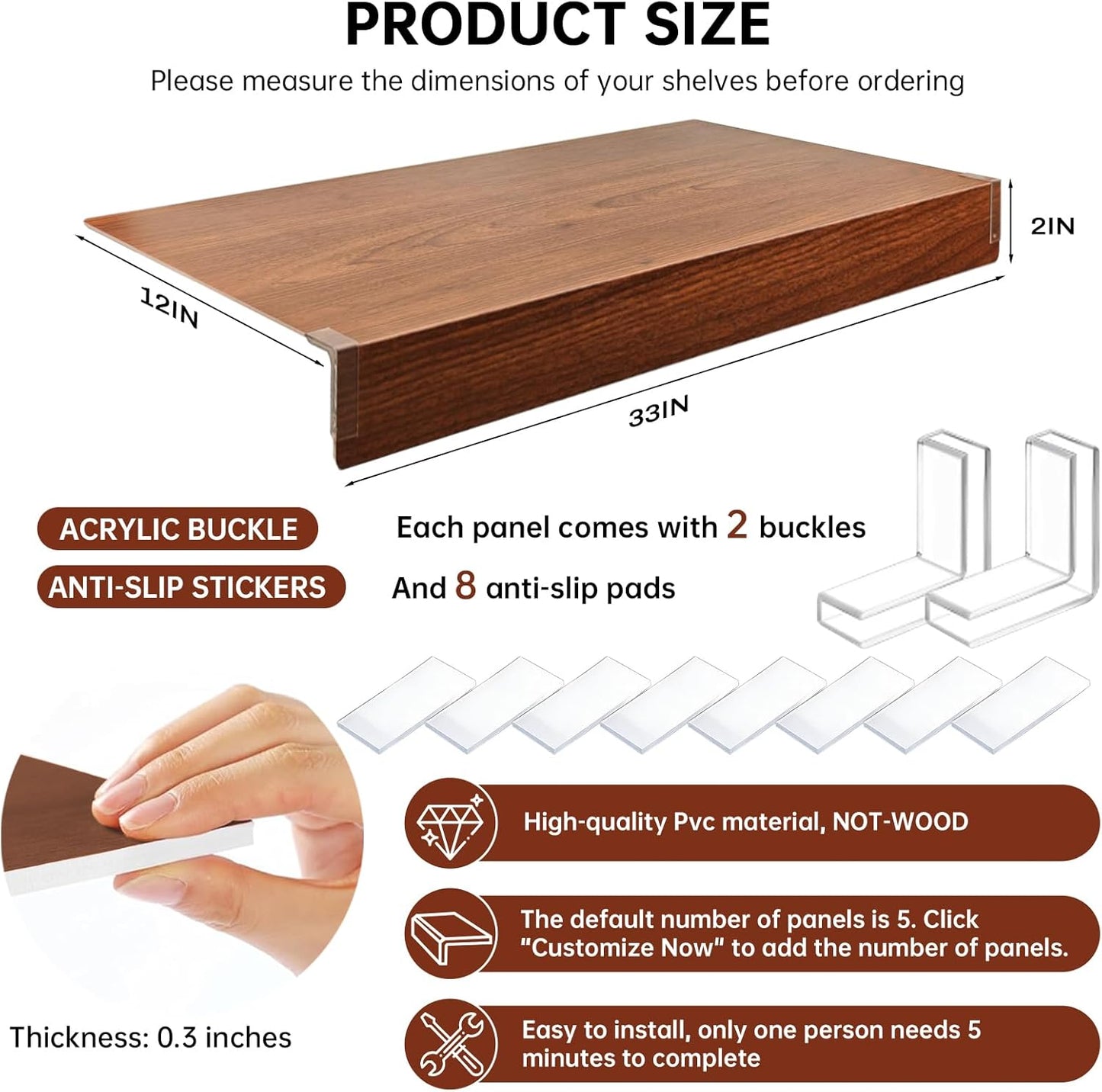 Funda de estante de alambre para despensa sin fugas 33 x 12