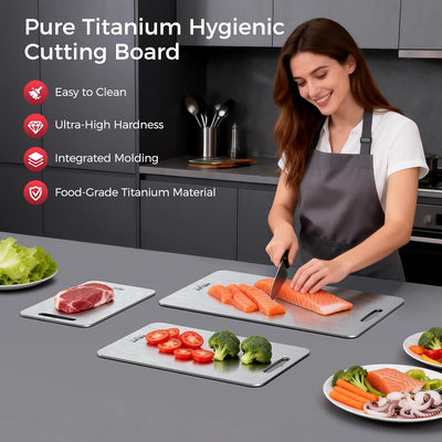 Set 3 Tablas Cortar Titanio Puro Doble Cara Cocina