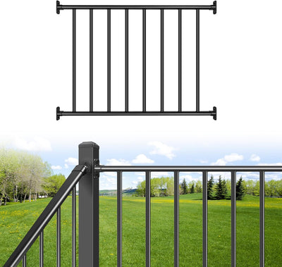 Sistema barandilla acero 38pulg x 4ft galvanizada acabado negro