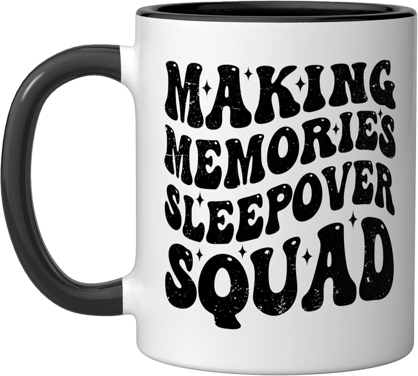 Taza cerámica Sleepover Squad Slumber Pajama Party negra/blanca