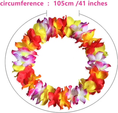 8 Pzas Leis Hawaianas 41pulg 4 Colores para Fiesta