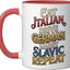 Taza Cerámica Italia Alemania Roja/Blanca