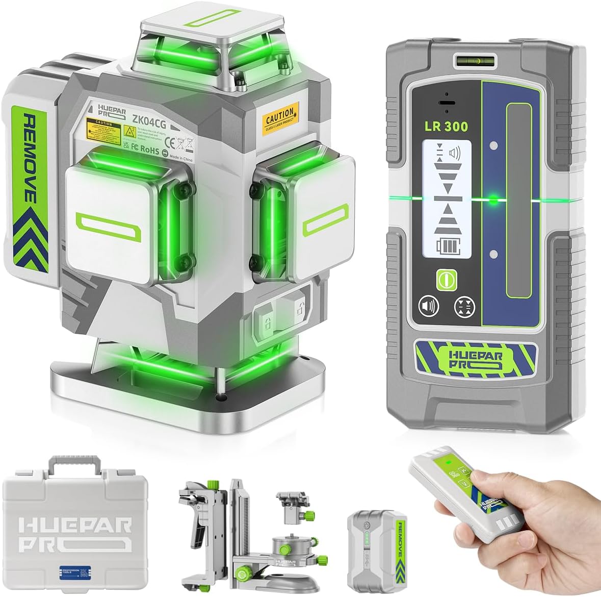 Nivel láser autonivelante 360° con receptor para construcción