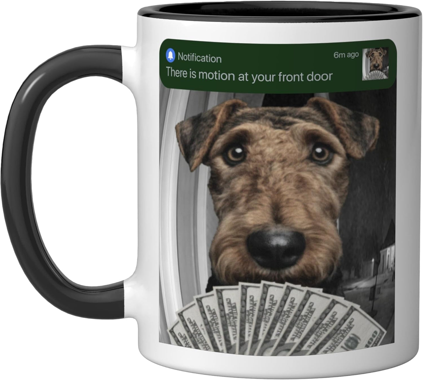 Taza Cerámica Perro Airedale Terrier Negro/Blanco