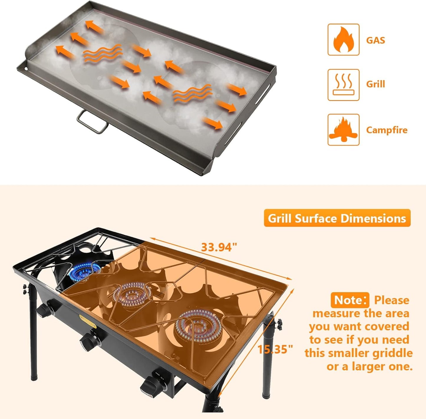 Plancha hierro fundido Camp Chef 14x32pulg para Explorer 14
