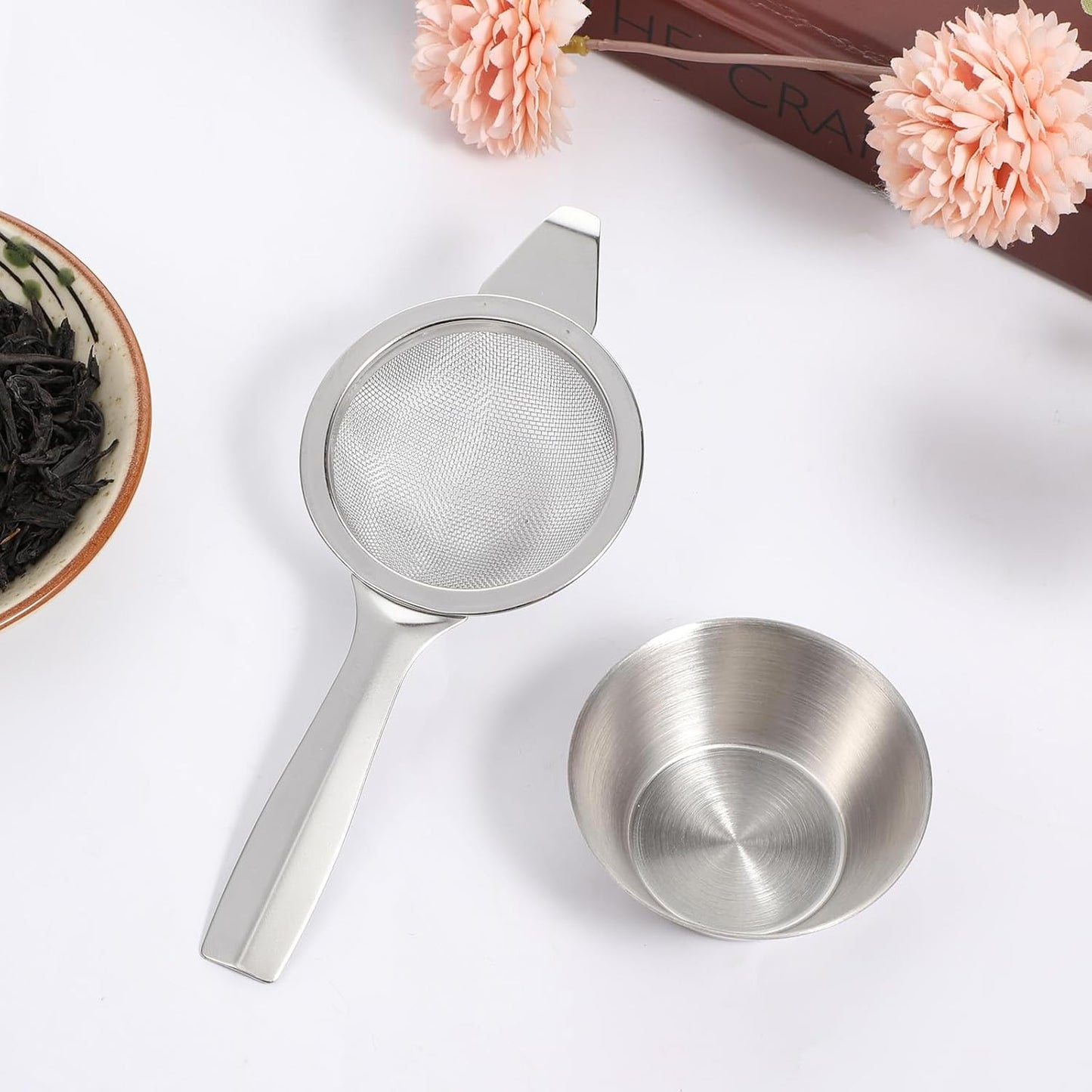 2 Tamices Matcha con Base Acero Inox para Té Café Cóctel