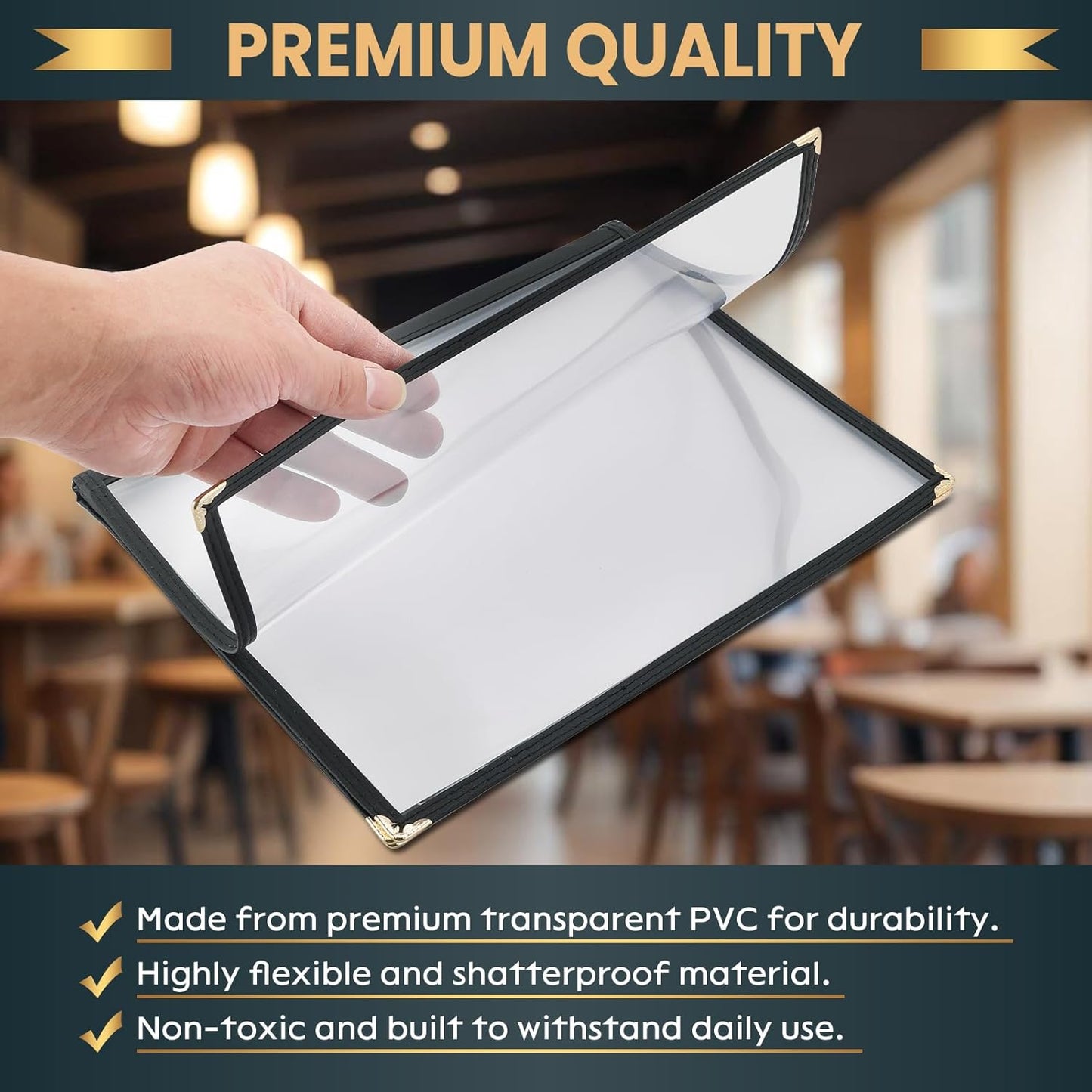 Portamenu transparente para cafetería, restaurante y cocina 8.5 x 11 pulgadas