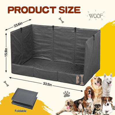 Caja de arena para perros plegable con paredes altas 33.5x23.6x15.9