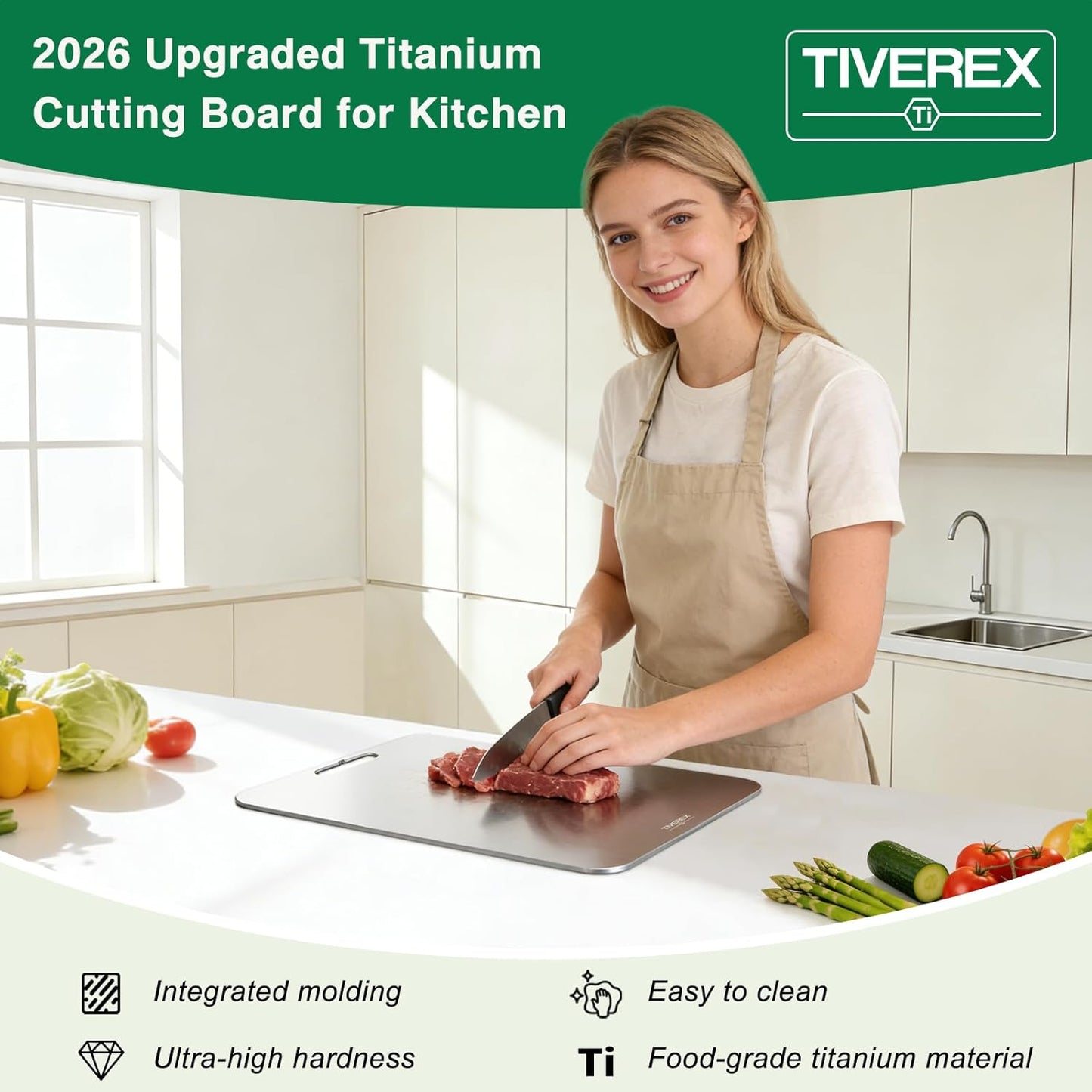 Set 3 Tablas Cortar Titanio Grado Alimenticio Doble Cara