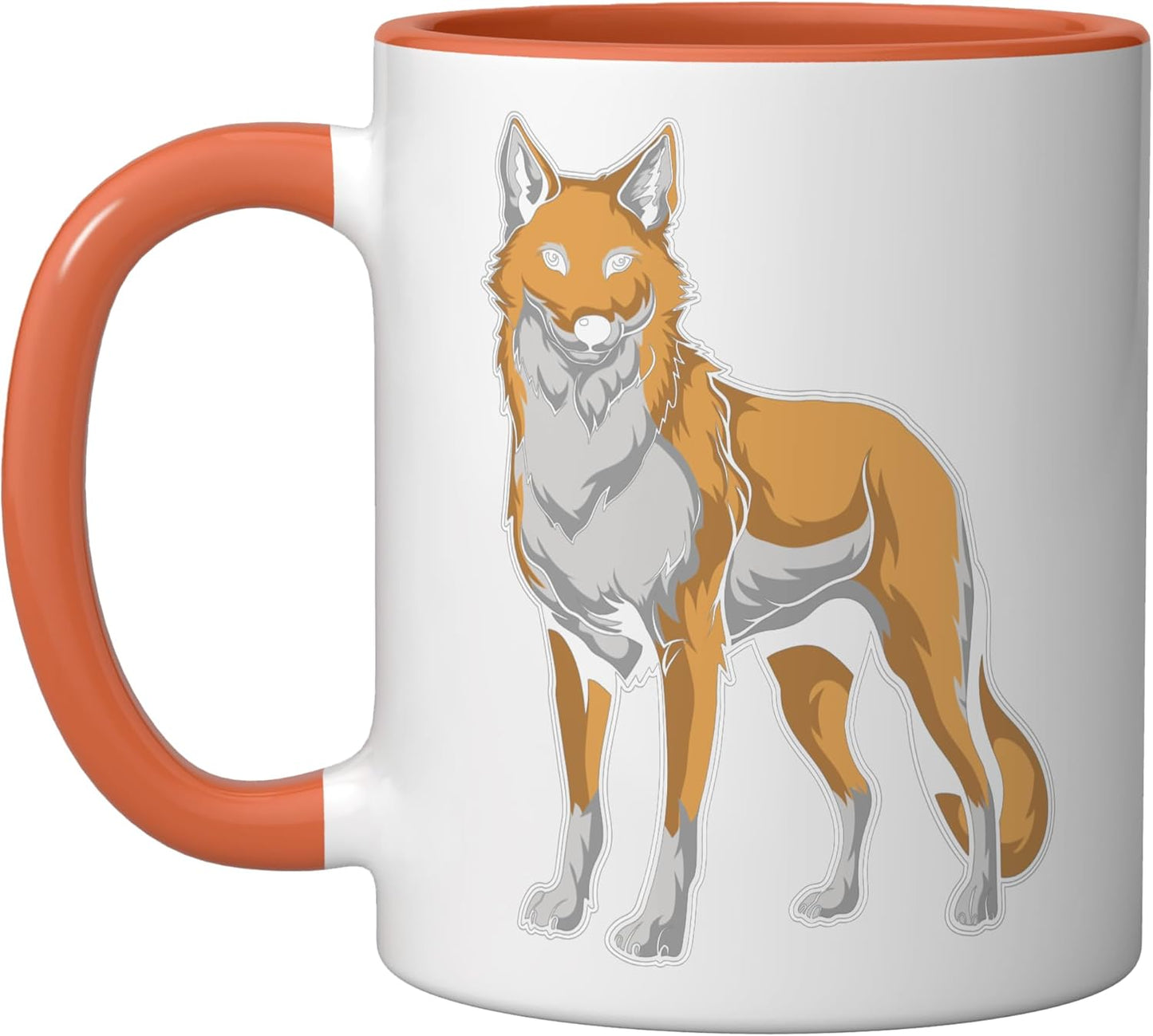 Taza Cerámica Dingo Australia Naranja/Blanco