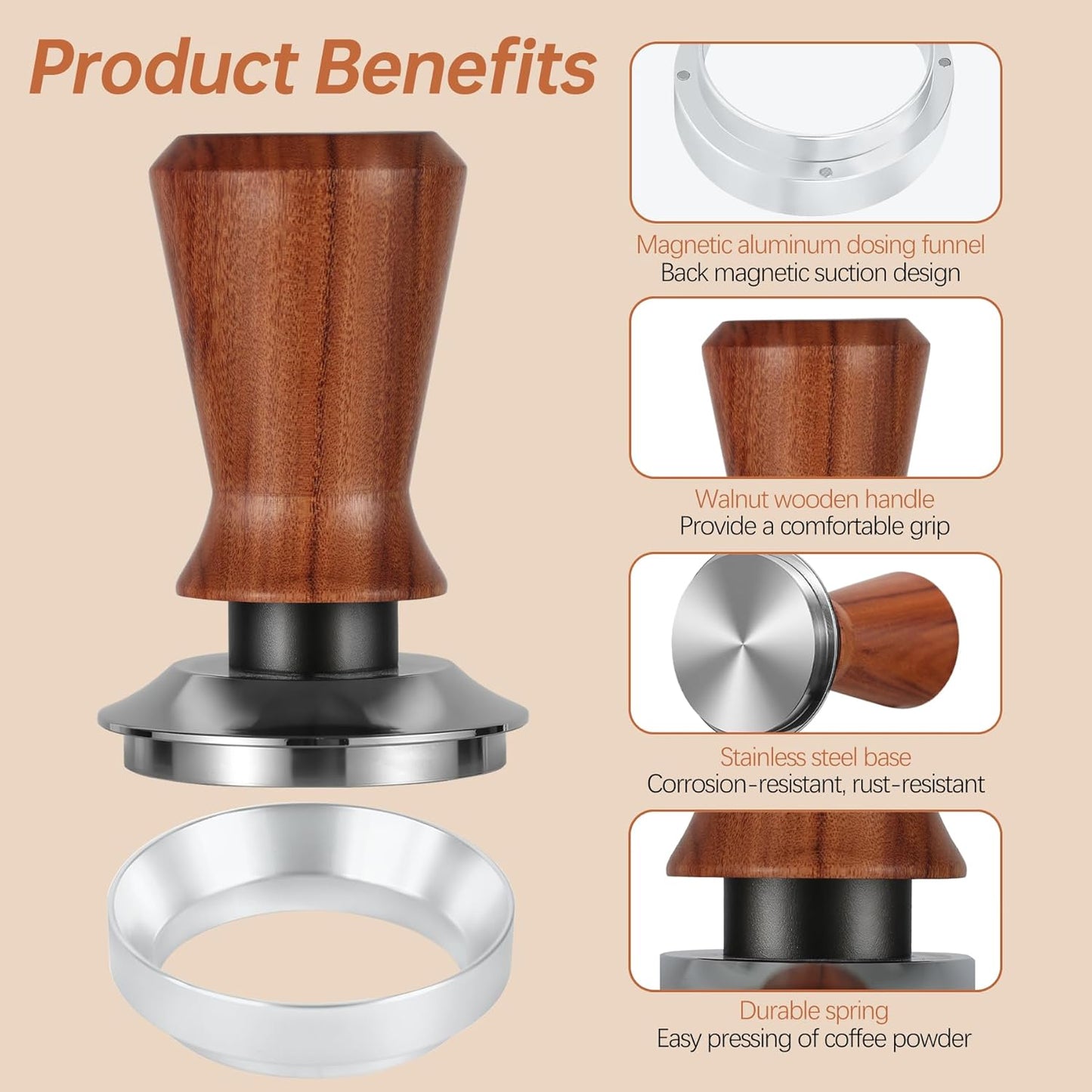 Kit accesorios espresso 2.087pulg con tamper alfombrilla