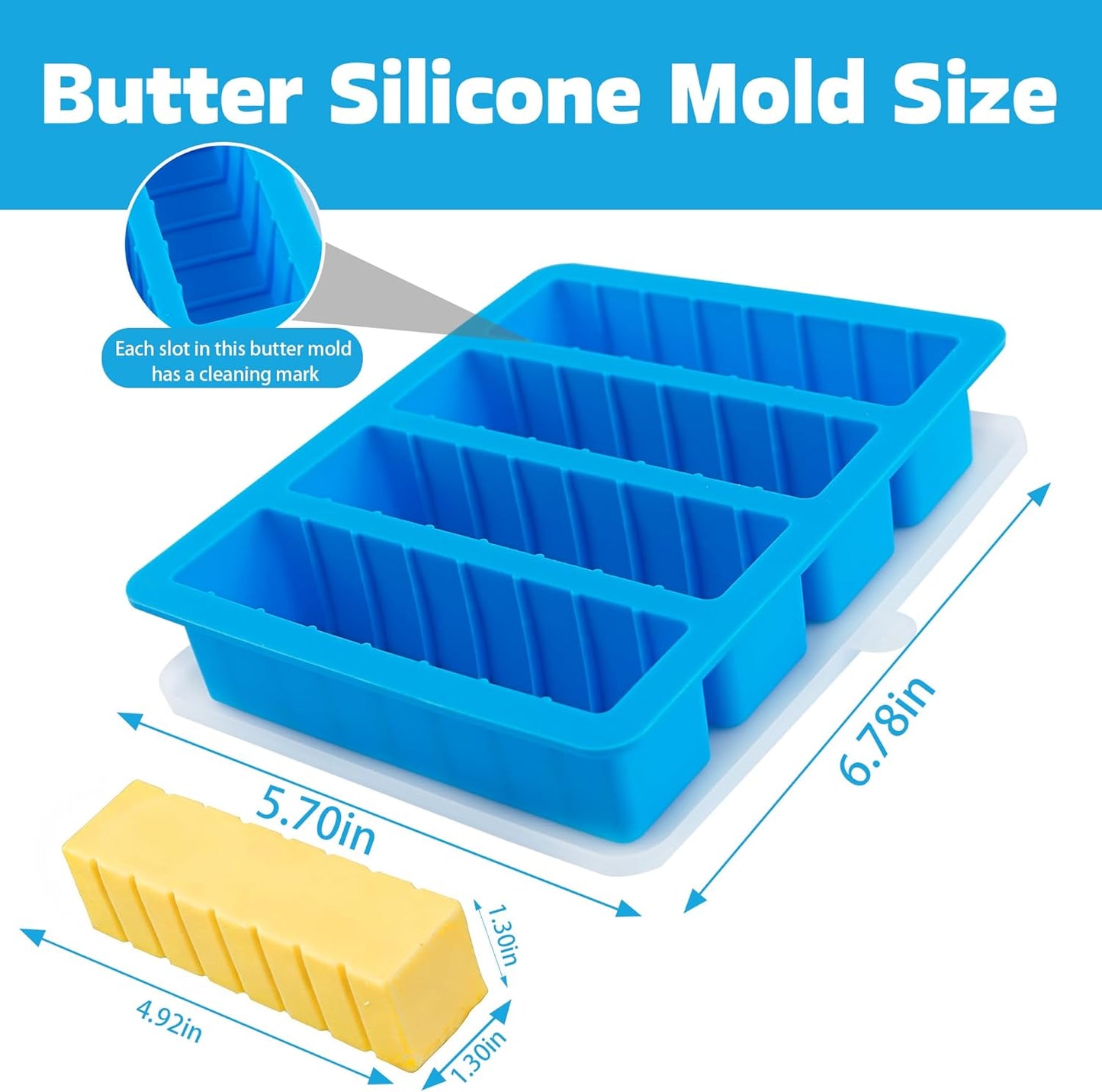 Moldes de silicona para mantequilla con tapa y bandeja antiadherente