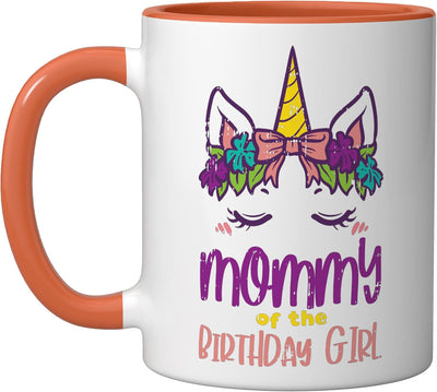 Taza Cerámica Unicornio Niña Naranja Blanco
