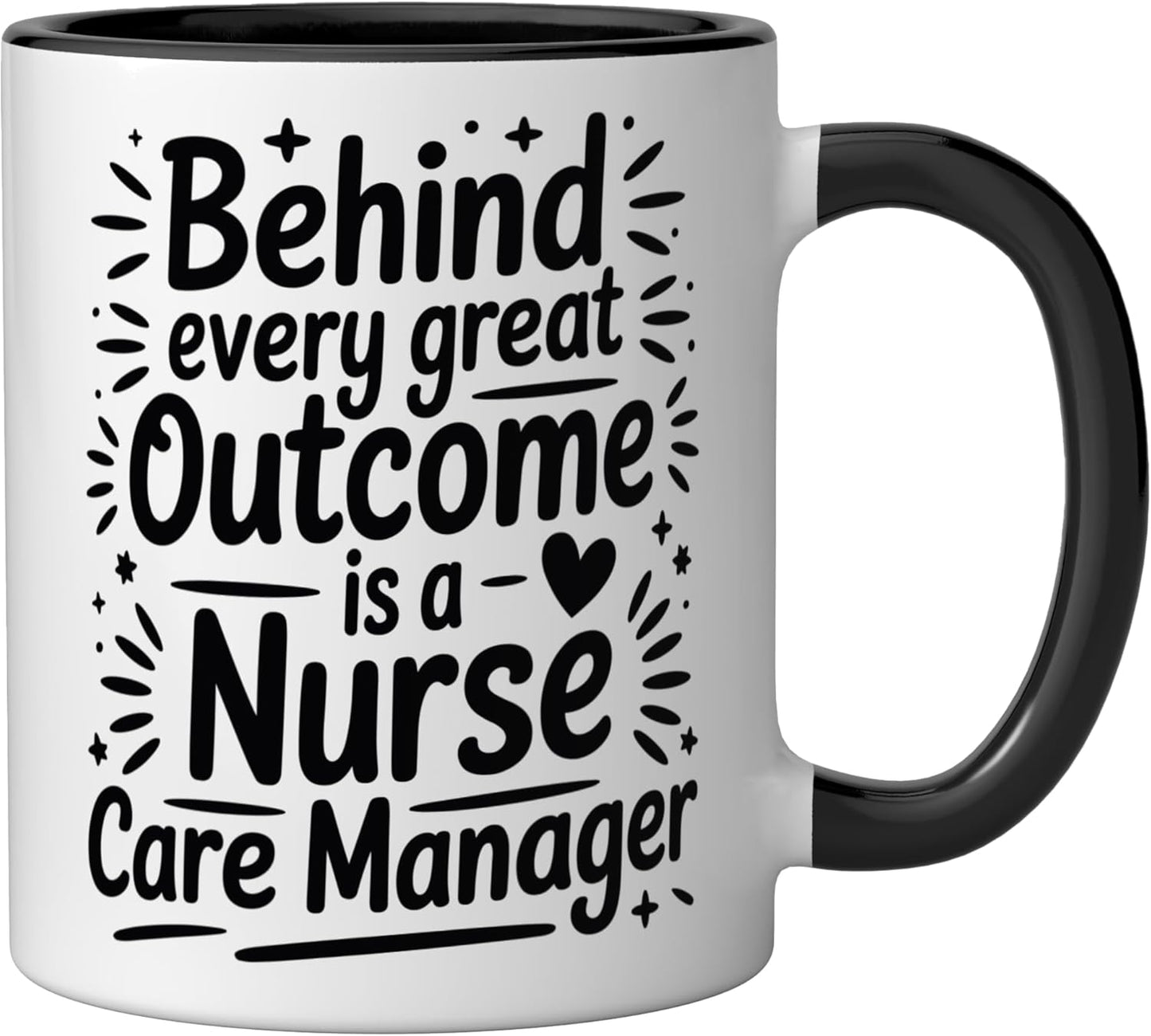 Taza de cerámica para gestión de casos, negro/blanco