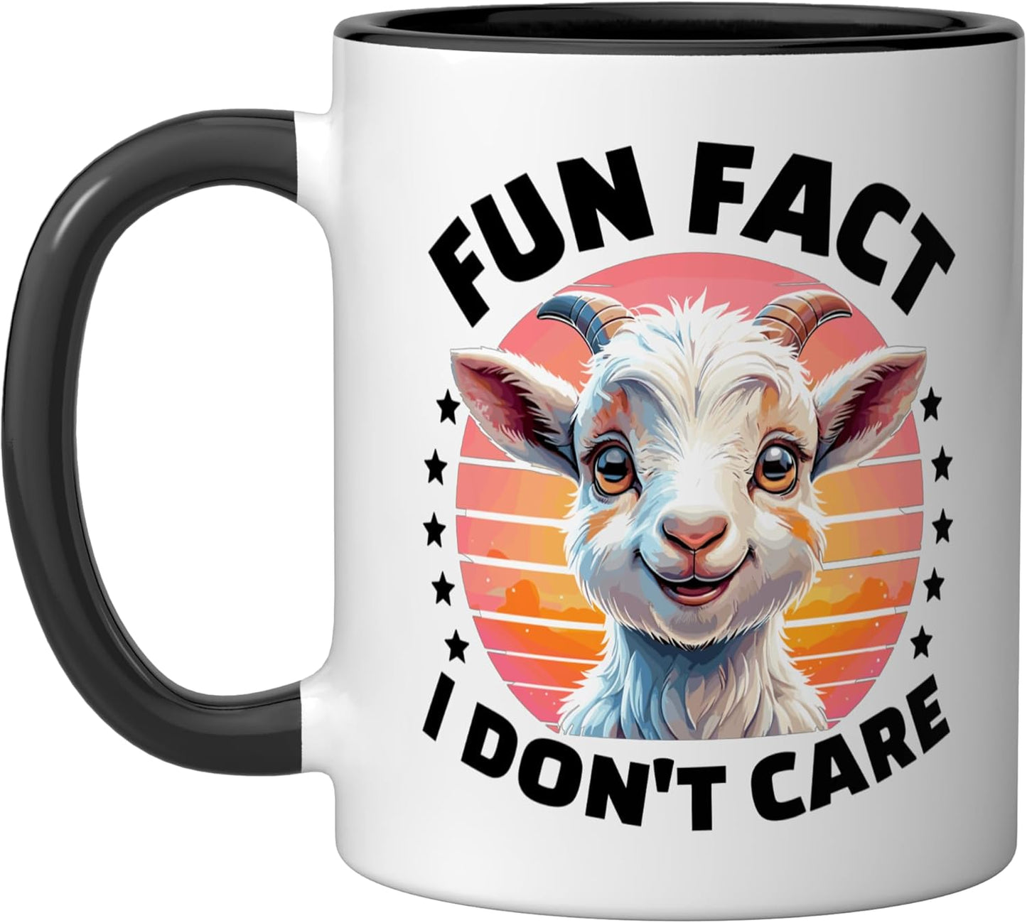 Taza cerámica divertida de cabra negra/blanca
