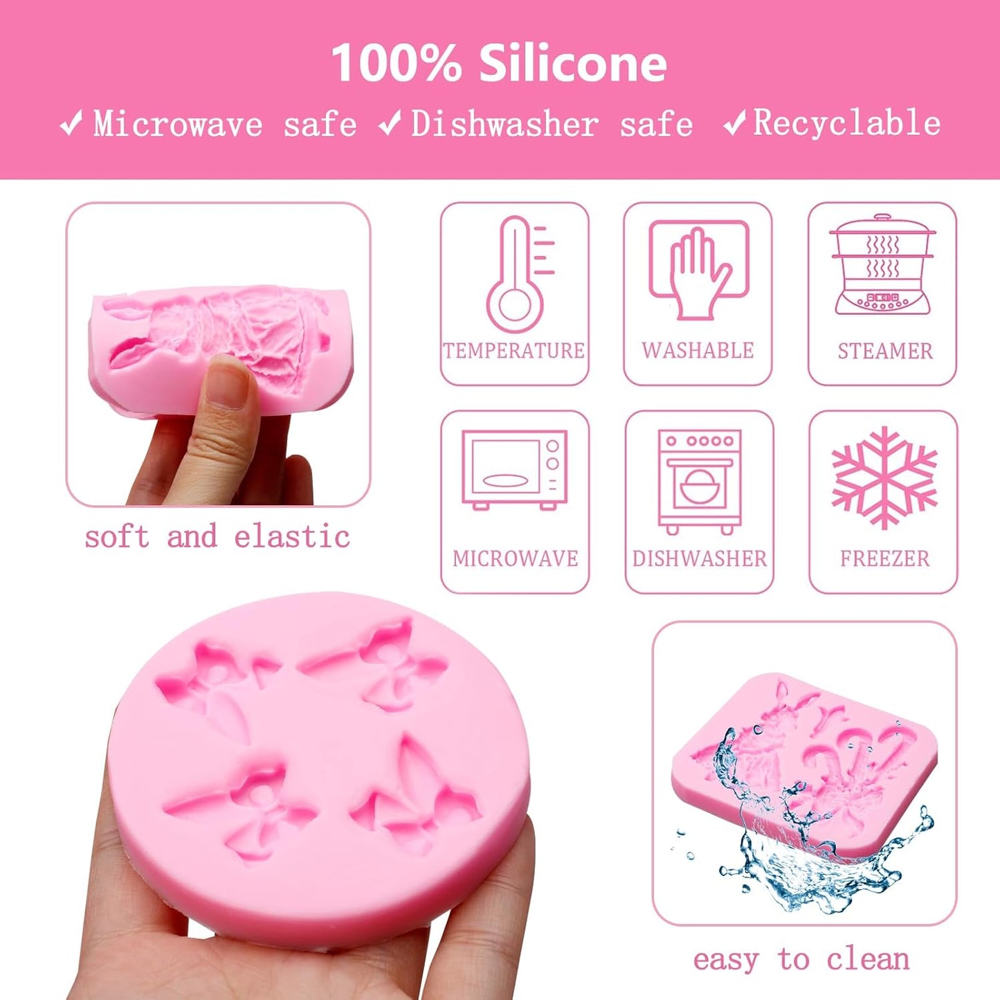 Moldes de silicona de conejo de zanahoria para chocolate y decoración de pasteles