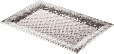 Bandeja acero inox con patrón panal 22x12pulg