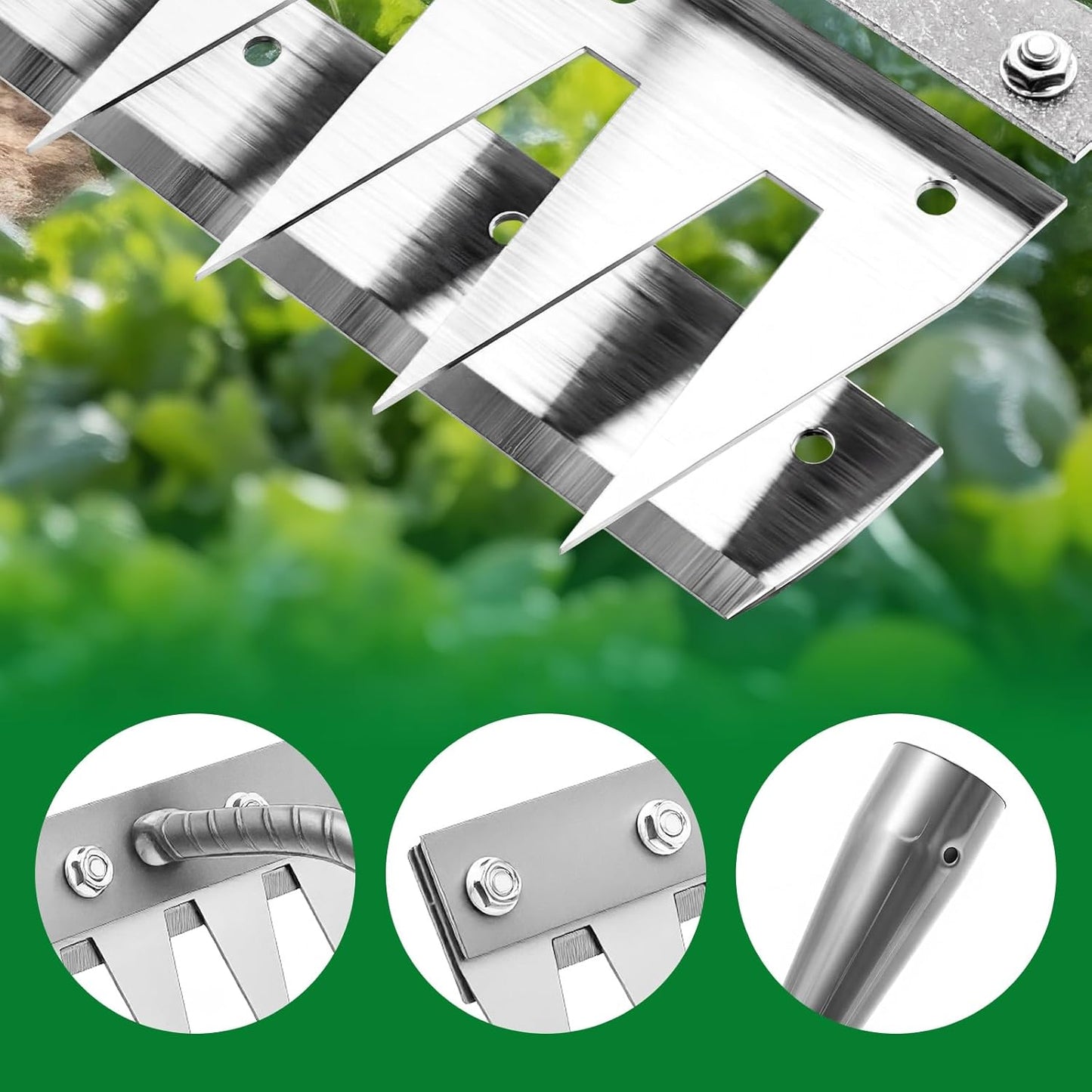 Rastrillo Jardín 8 Dientes Acero Carbono Con Guantes