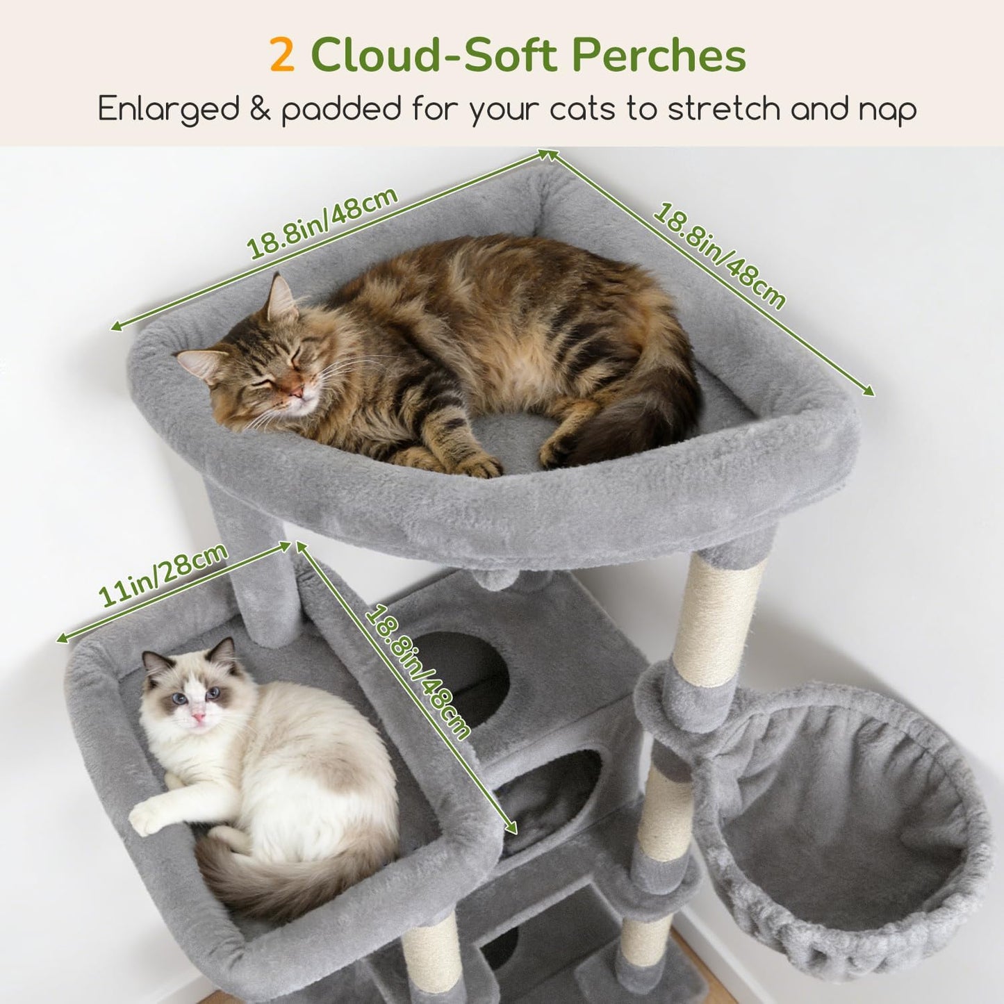 Árbol para gatos resistente 80pulg con postes y condominios
