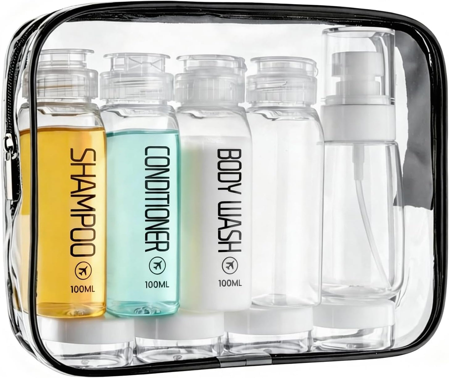 Botellas viaje TSA aprobadas 3.4oz champú gel baño 10uds
