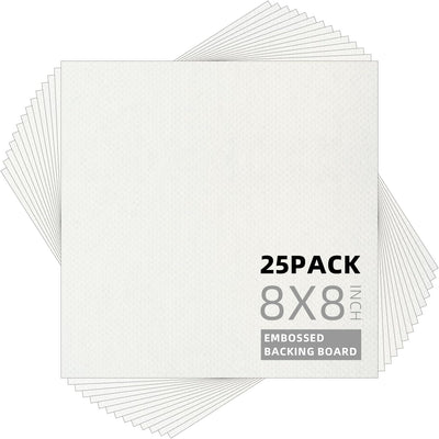 25 Tableros Respaldo Blanco 8x8pulg Sin Ácidos