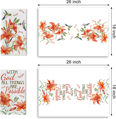 Set 2 Paños Cocina Religiosos con Dios Hibisco