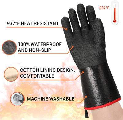 Guantes barbacoa neopreno resistente 14pulg