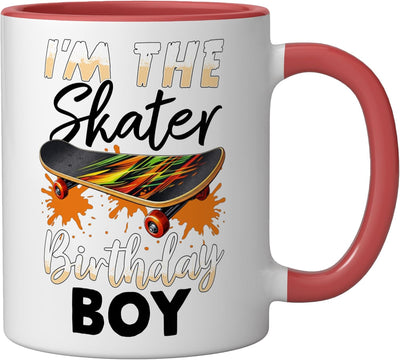 Taza Cerámica Cumpleaños Skater Rojo/Blanco