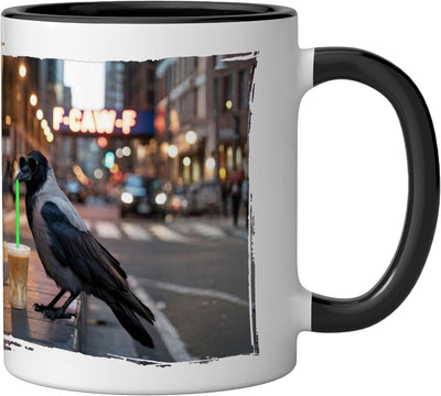 Taza Cerámica Café Frío Realista Negro/Blanco