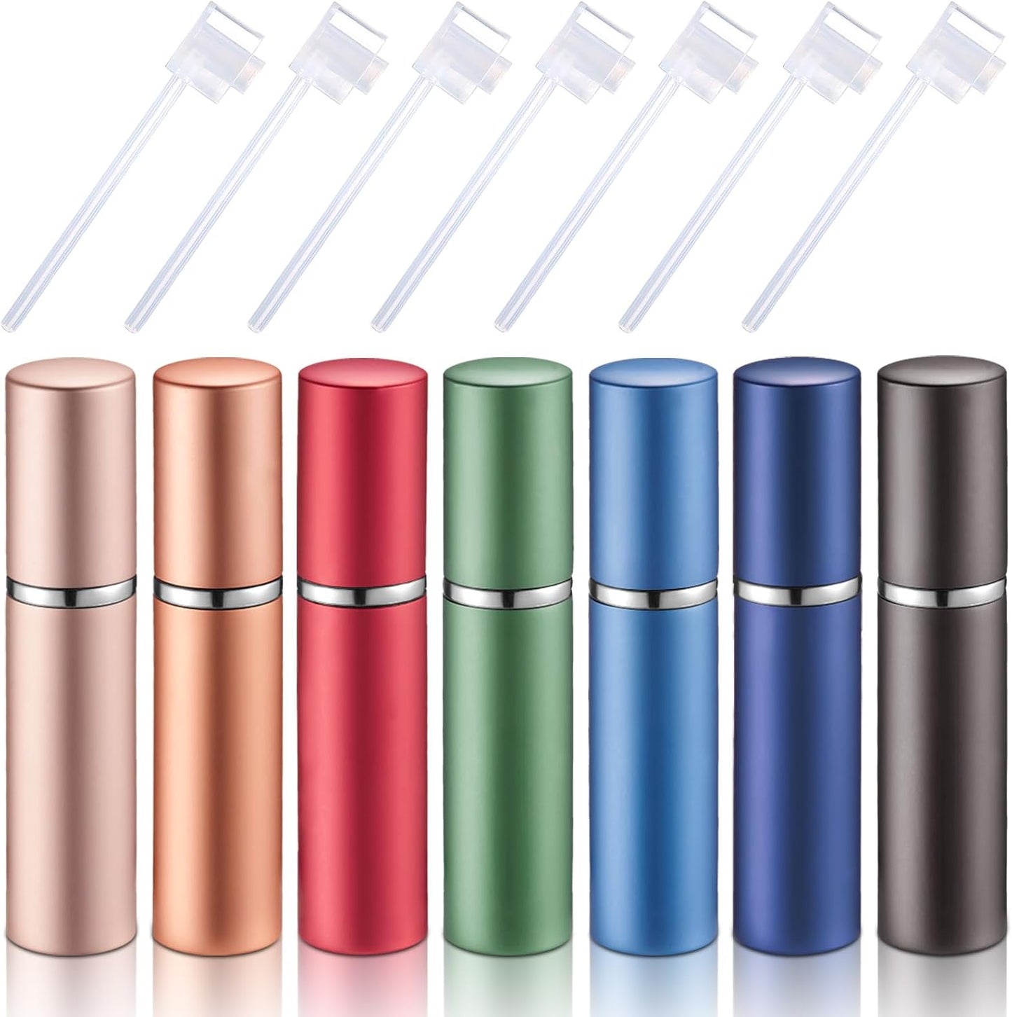 7 Atomizadores Perfume Recargables 0.2oz con Bomba Transferencia