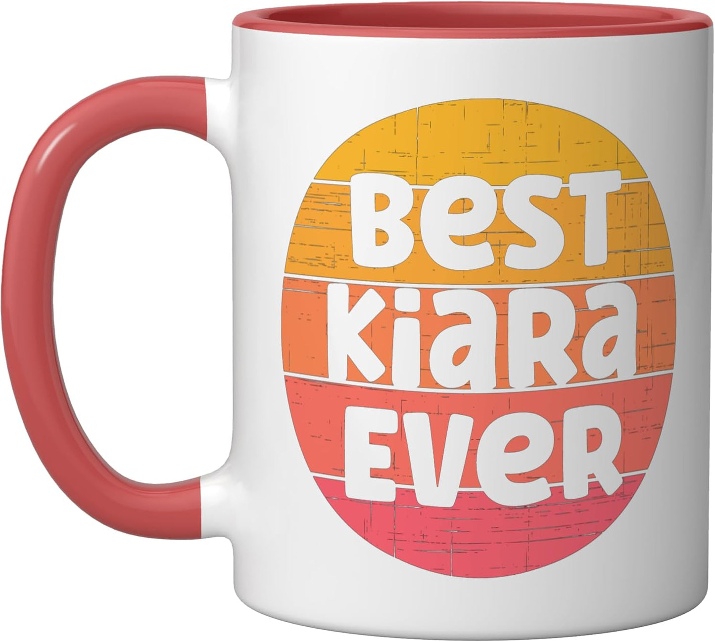 Taza cerámica Kiara Name Retro Sunset Graphic Red/White