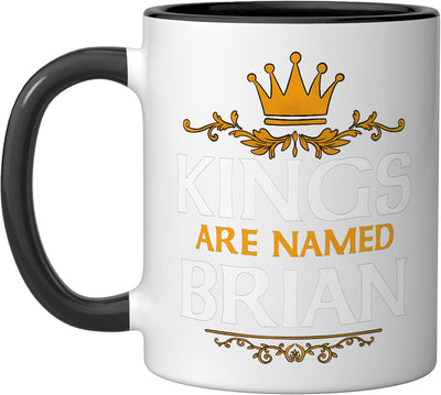 Taza cerámica Kings Are Named Brian negra/blanca