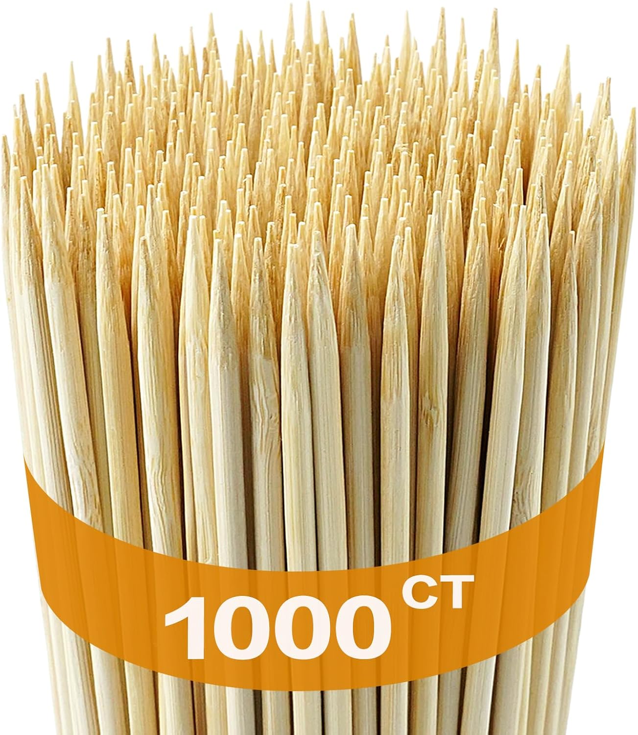 1000 Brochetas Bambú 8pulg Palos Madera Natural